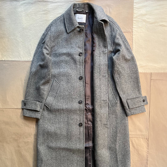 Pine Wool Coat, Grey Herringbone