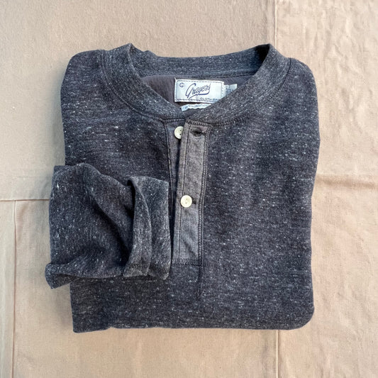 New Windsor Double Cloth Henley, Charcoal Heather