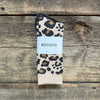 Pile Leopard Crew Socks, Beige