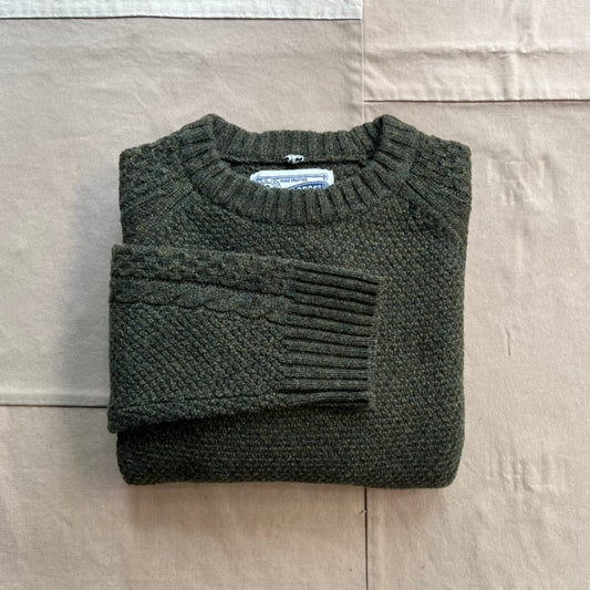 Waffle Knit Crew Sweater, Olive