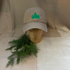 Pine Tree Needlepoint Cap, Dark Khaki