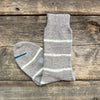 Pinstripe British Wool Socks, Stone