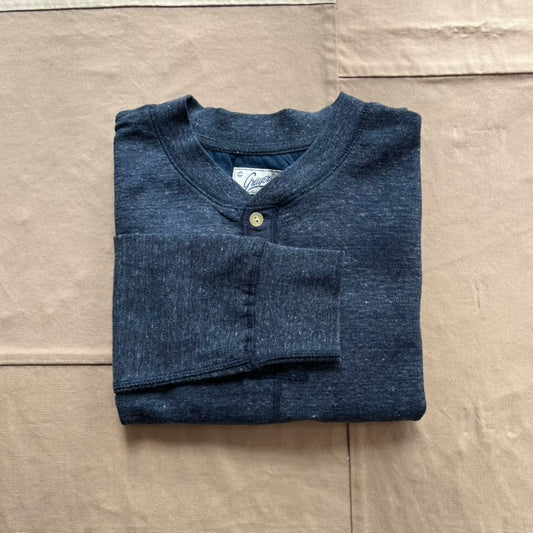 New Windsor Double Cloth Henley, Navy Heather