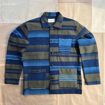 Stout Shirt Jacket, Multi Stripe Blue/ Green