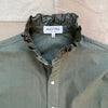 Easy Ruffle Shirt in Cotton, Dusty Olive