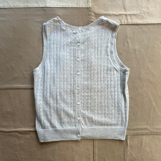 Odette Sweater Tank in Cotton Cashmere, Heather Gray