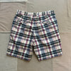 9" Cotton Madras Shorts, Khaki Multi