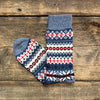 Faire Isle Wool/Cotton Socks, Denim