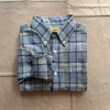 Winter Madras Weave Cotton Shirt, Blue White Olive Check
