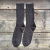 Plain Rib Donegal Wool Socks, Chocolate