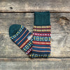 Faire Isle Wool/Cotton Socks, Forest