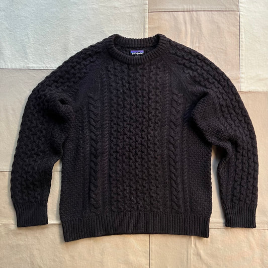 Recycled Wool-Blend Cable Knit Crewneck Sweater, DNBR