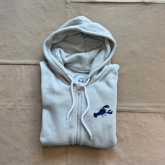 Lobster Zip Hoodie, Glacier Grey