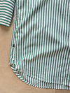Belle Shirt Dress in Striped Portuguese Poplin, Green/White
