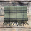 Oversized Lambswool Scarf, Olive Plaid