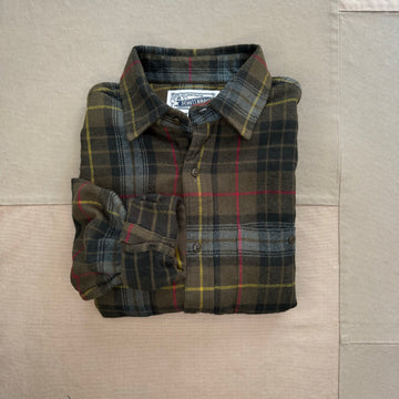 Plaid Cotton Flannel Shirt, Moss