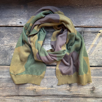 Duck Camo Cotton Shawl/Muffler, Olive Drab/Drown