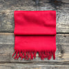 Classic Plain Brushed Wool Scarf, Red