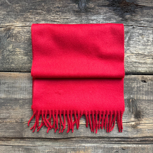 Classic Plain Brushed Wool Scarf, Red