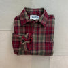 Plaid Cotton Flannel Shirt, Burgandy