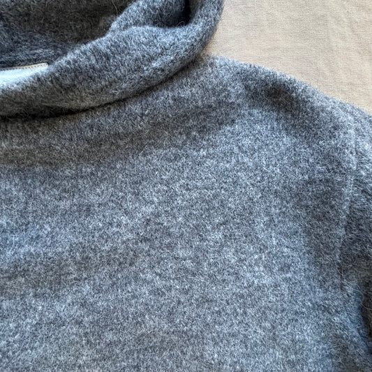 Night Wool Hoodie, Dark Grey Melange