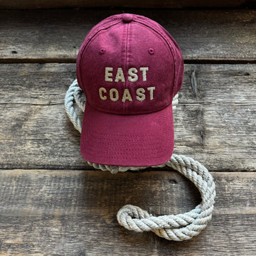 East Coast Needlepoint Cap, Maroon & Khaki