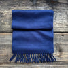 Classic Plain Brushed Wool Scarf, Navy Blue