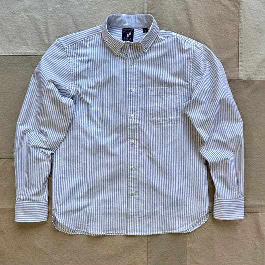 Modern Long Sleeve Oxford Shirt, Natural Stripe