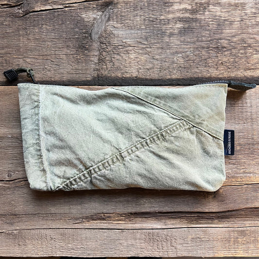 Military Tent Canvas Pouch, Olive Green/Brown Cord