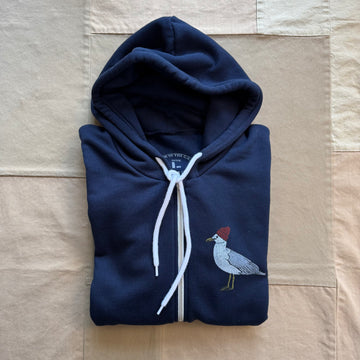 Seagull Zip-Up Hoodie, Navy