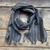 Chalkstripe Cashmere Scarf, Steel/White