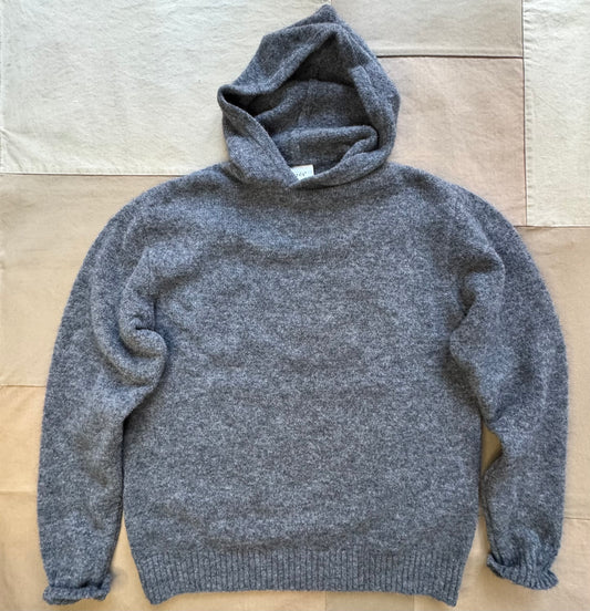 Night Wool Hoodie, Dark Grey Melange