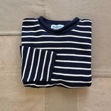 Nantucket Striped Roll Neck Sweater, Navy/Natural Stripe