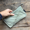 Military Tent Canvas Pouch, Olive Green/Brown Cord