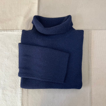 Cecile Cashmere Turtleneck, Navy