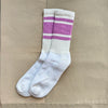 Retro Stripe Sock, Dusty Rose