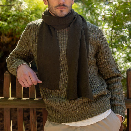 Donegal Crewneck Sweater, Olive