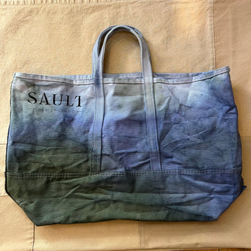 Hand Dyed Tote Bag, Blue & Green #2