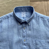 Short Sleeve Linen Shirt, Blue