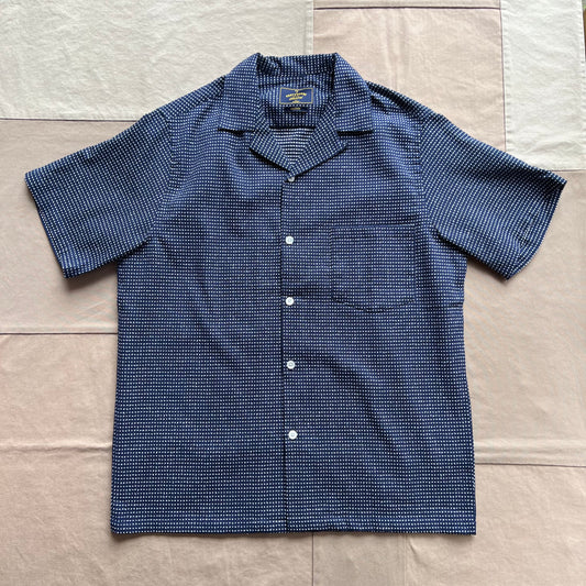 Dots Camp Collar Shirt, Navy