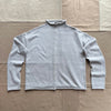 Taylor Roll Neck Cardigan in Cotton Cashmere, Heather Grey