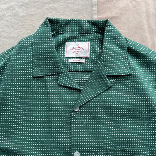 Dots Camp Collar Shirt, Green