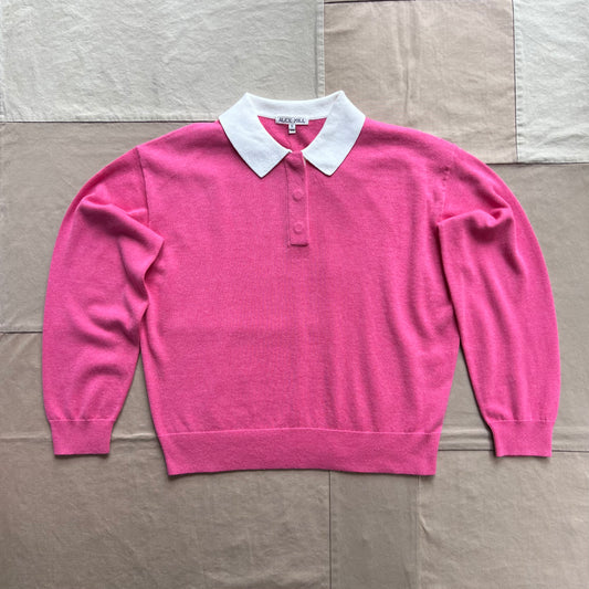 Bond St. Polo in Cotton Cashmere, Hibiscus