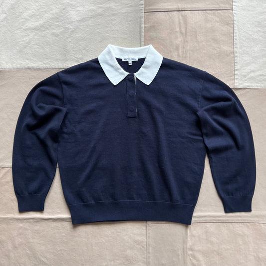 Bond St. Polo in Cotton Cashmere, Navy