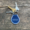 Embroidered Patch Keychain,  Denim Seagull