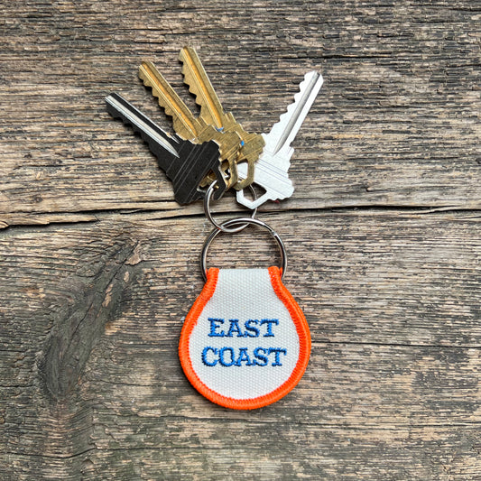 Embroidered Patch Keychain, East Coast Orange