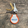 Embroidered Patch Keychain, East Coast Orange