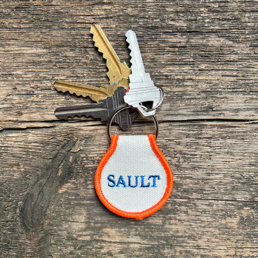 Embroidered Patch Keychain, East Coast Orange