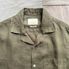 Linen Camp Collar, Olive