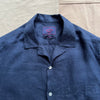 Linen Camp Collar, Navy